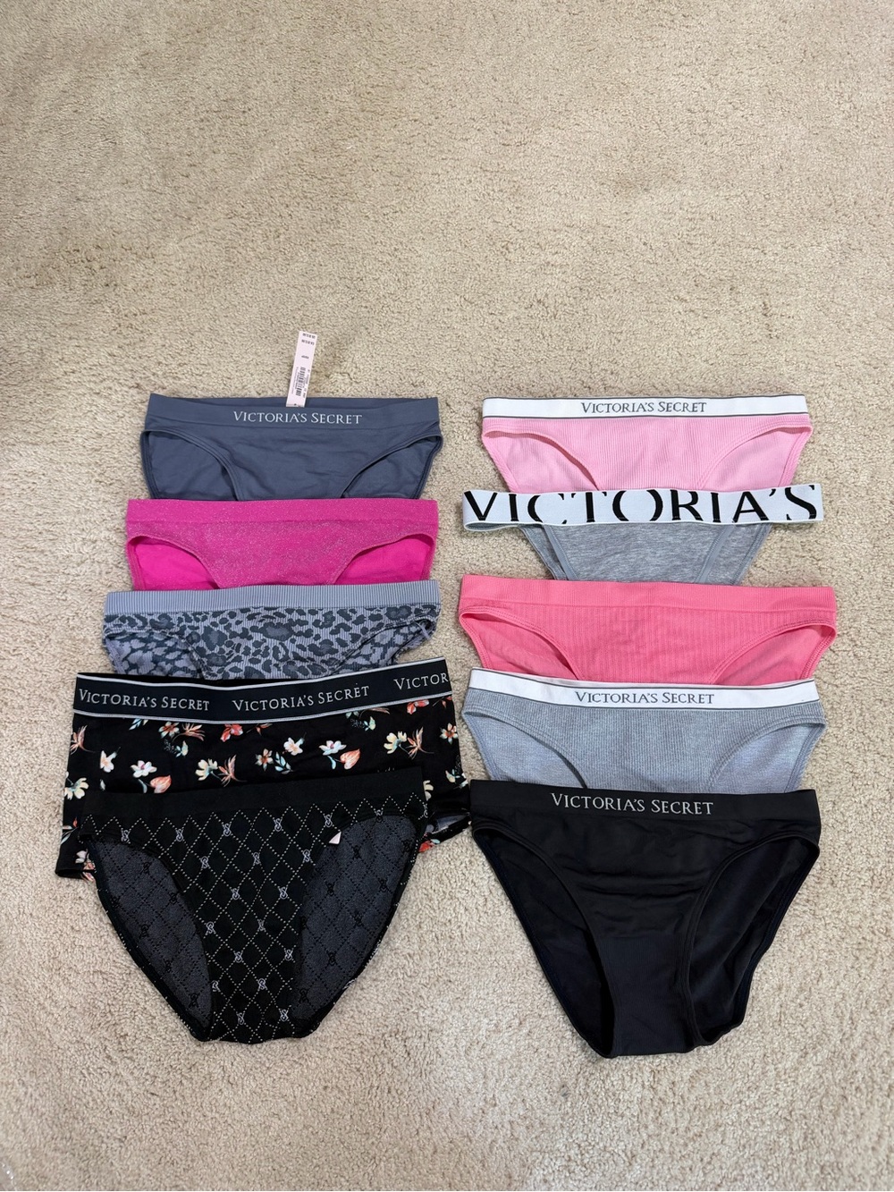 NEW NWT 10 pair Victoria’s Secret/Pink Panties Size: XS
